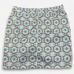 Charter Club Blue and White Patterned Mini Skirt